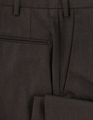 $475 Incotex Brown Solid Wool Pants - Slim - (IN1022244) - Parent