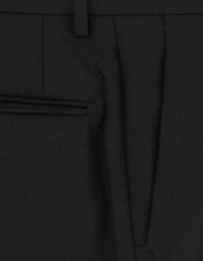 Incotex Black Solid Wool Pants - Slim - (IN328232) - Parent