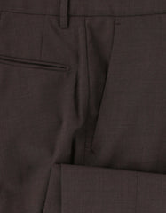 $475 Incotex Brown Solid Wool Pants - Slim - (IN1022242) - Parent