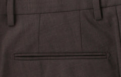 $475 Incotex Brown Solid Wool Pants - Slim - (IN1022242) - Parent