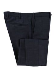 $475 Incotex Dark Blue Check Wool Pants - Slim - (IN1022248) - Parent