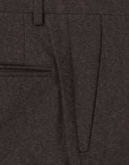 Incotex Brown Solid Wool Pants - Slim - (IN328234) - Parent