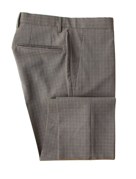 Incotex Light Brown Check Virgin Wool Pants - Slim - (IN1229218) - Parent