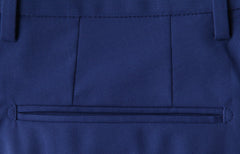 Incotex Blue Solid Wool Blend Pants - Slim - (IN12292113) - Parent