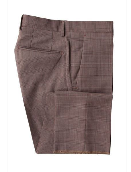 Incotex Brown Window Pane Wool Blend Pants - Slim - (IN12292112) - Parent