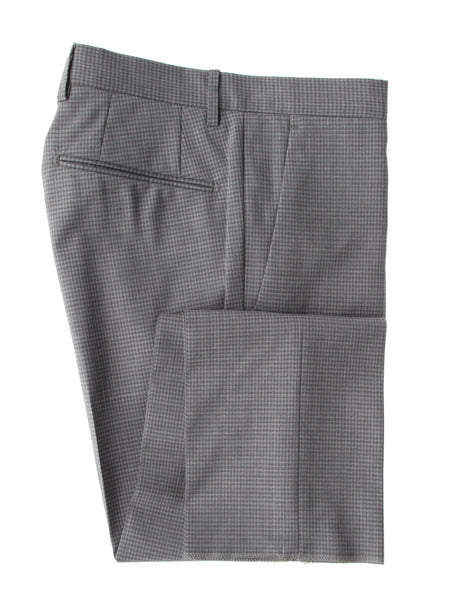 Incotex Gray Micro-Check Virgin Wool Pants - Slim - (IN1229216) - Parent