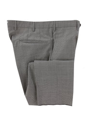 $475 Incotex Black Micro-Houndstooth Wool Pants - Slim - 34/50 - (IN1022246)