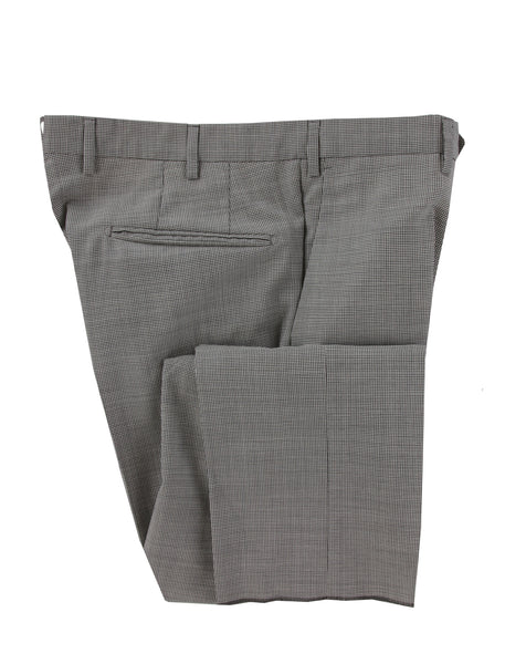 $475 Incotex Black Micro-Houndstooth Wool Pants - Slim - (IN1022246) - Parent