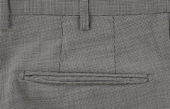 $475 Incotex Black Micro-Houndstooth Wool Pants - Slim - (IN1022246) - Parent