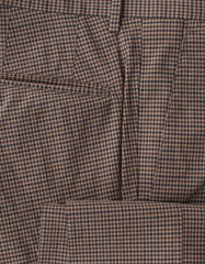 Incotex Brown Micro-Check Cotton Blend Pants - Slim - (INC105222) - Parent