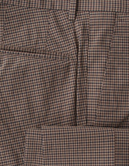 Incotex Brown Micro-Check Cotton Blend Pants - Slim - (INC105222) - Parent