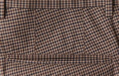 Incotex Brown Micro-Check Cotton Blend Pants - Slim - (INC105222) - Parent