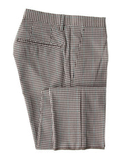 Incotex Brown Micro-Check Cotton Blend Pants - Slim - 32/48 - (INC105221)