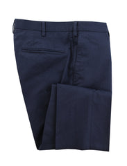 $475 Incotex Dark Blue Solid Cotton Blend Pants - Slim - (IN1128244) - Parent