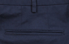 $475 Incotex Dark Blue Solid Cotton Blend Pants - Slim - (IN1128244) - Parent