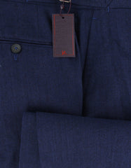 $1250 Isaia Blue Solid Wool Pants - Slim - (IS84267) - Parent