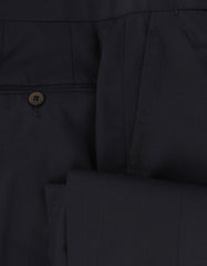 $1495 Isaia Dark Blue Solid Wool Pants - Slim - (IS84266) - Parent