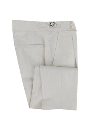 $1250 Isaia Off White Solid Wool Blend Pants - Slim - (IS84265) - Parent