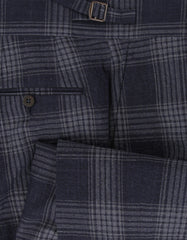 $1495 Isaia Blue Plaid Wool Blend Pants - Slim - (IS84264) - Parent