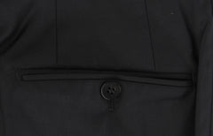 $1600 Isaia Black Solid Wool Pants - Slim - (IS842613) - Parent