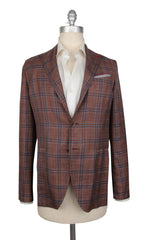 Isaia Brown Wool Blend Window Pane Sportcoat - 40/50 - (IS711233)