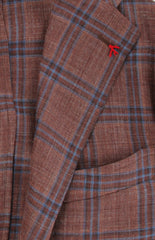 Isaia Brown Wool Blend Window Pane Sportcoat - (IS711233) - Parent