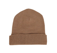 $395 Isaia Light Brown Solid Cashmere Beanie - (IS729267) - Parent