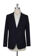 $5995 Isaia Dark Blue Silk Blend Solid Sportcoat - 42/52 - (IS1021261)