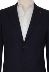 $5995 Isaia Dark Blue Silk Blend Solid Sportcoat - (IS1021261) - Parent