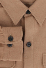$1795 Isaia Light Brown Solid Camel Overshirt - (IS4292611) - Parent