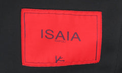 $2495 Isaia Dark Blue Solid Wool Blend Overshirt - (IS429262) - Parent