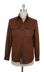 $3650 Isaia Brown Solid Cashmere Blend Overshirt - (IS4292610) - Parent