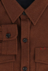 $3650 Isaia Brown Solid Cashmere Blend Overshirt - (IS4292610) - Parent