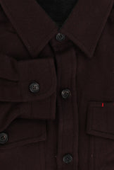 $2750 Isaia Burgundy Solid Cashmere Blend Overshirt - (IS429269) - Parent