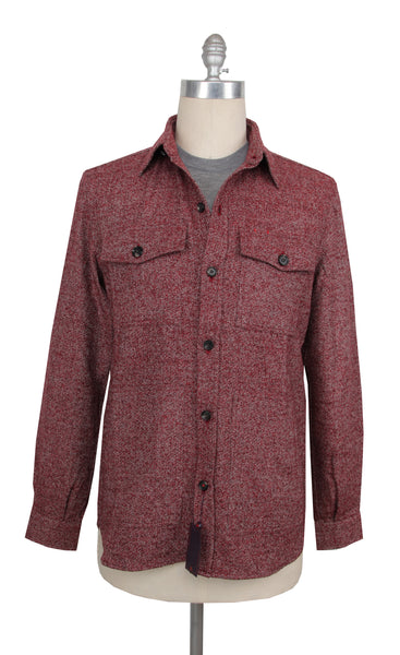 $1995 Isaia Red Wool Blend Overshirt - (IS429266) - Parent