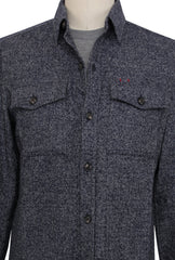 $1625 Isaia Dark Blue Wool Blend Overshirt - - (IS429265) - Parent