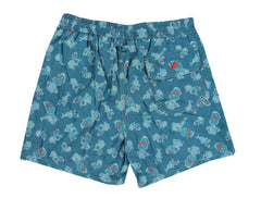 $350 Isaia Blue Fancy Swim Shorts - Slim - (IS52248) - Parent