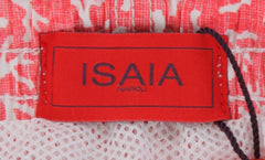 $350 Isaia Red Fancy Swim Shorts - Slim - (IS52242) - Parent