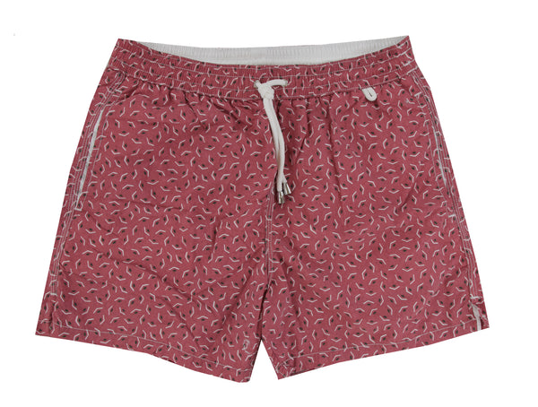 $350 Isaia Pink Fancy Swim Shorts - Slim - (IS522414) - Parent