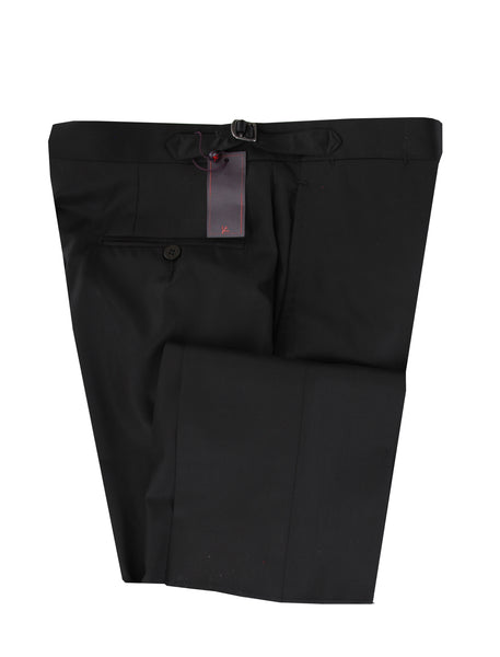 $1900 Isaia Black Solid Wool Pants - Slim - (IS842611) - Parent