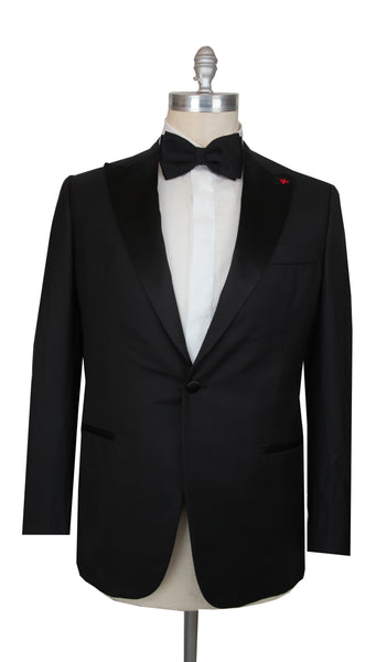 $8350 Isaia Black Super 160's Tuxedo - (IS442610) - Parent