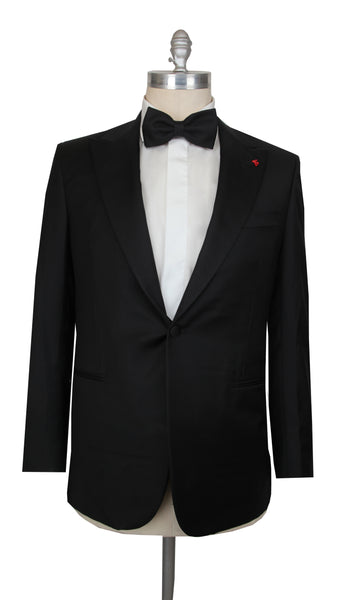 $4995 Isaia Black Super 130's Tuxedo - (IS44267) - Parent
