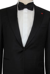 $4995 Isaia Black Super 130's Tuxedo - (IS44267) - Parent