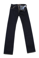 $595 Jacob Cohën Dark Blue Solid Jeans - Slim - 30/46 - (JC710247)