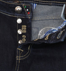 $595 Jacob Cohën Dark Blue Solid Jeans - Slim - (JC710247) - Parent