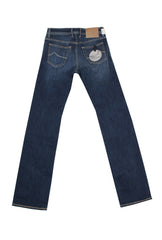 $595 Jacob Cohën Blue Solid Jeans - Slim - (JC710245) - Parent