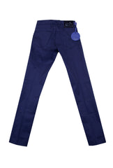 Jacob Cohën Blue Solid Cotton Blend Pants - Slim - (JC220243) - Parent