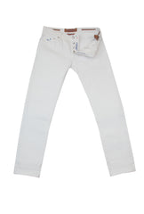 $595 Jacob Cohën White Solid Jeans - Slim - (JC710242) - Parent