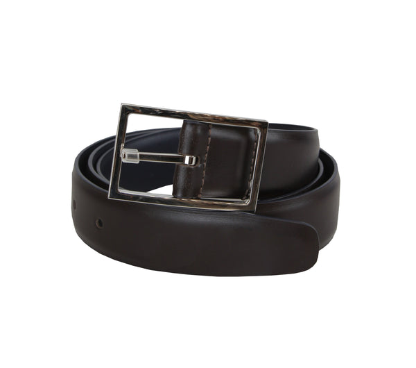 John Lobb Dark Brown Calf Leather Belt - (JL74265) - Parent