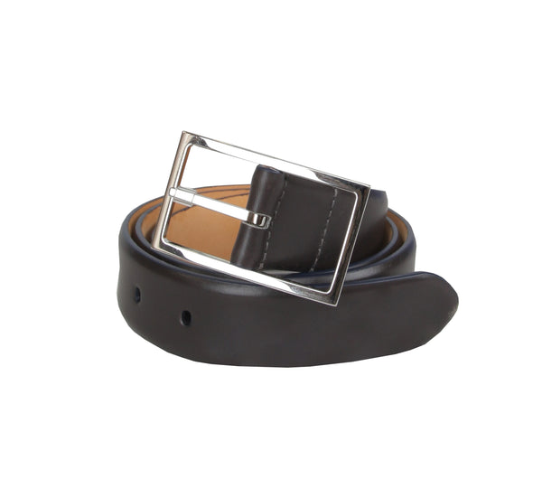 John Lobb Dark Brown Calf Leather Belt - (JL74264) - Parent